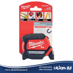 متر نواری مگنت دار 5 متری میلواکی Milwaukee مدل 4932464599