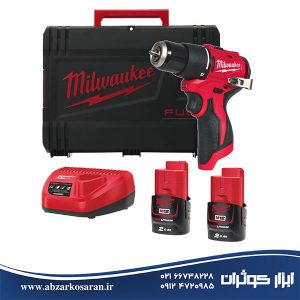 دریل چکشی ساب کامپکت 12 ولت شارژی میلواکی Milwaukee مدل M12BLPDRC-202C