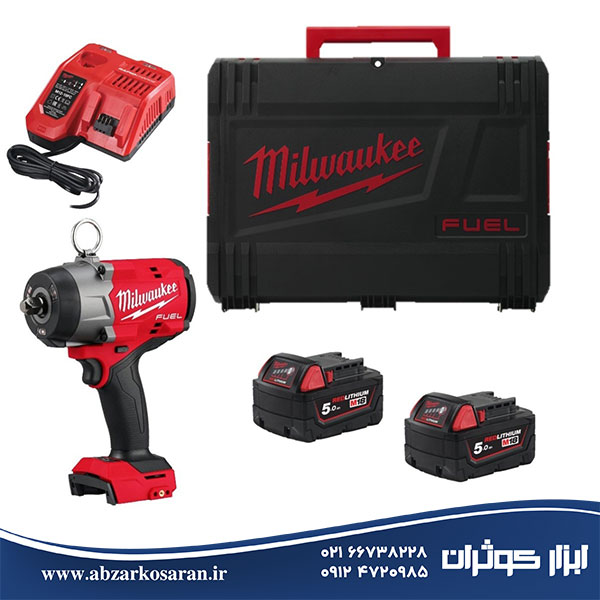 آچار بکس ضربهای 1/2 اینچ 18 ولت شارژی میلواکی Milwaukee مدل M18FHIW2P12-502X آچار بکس ضربهای 1/2 اینچ 18 ولت شارژی میلواکی Milwaukee مدل M18FHIW2P12-502X