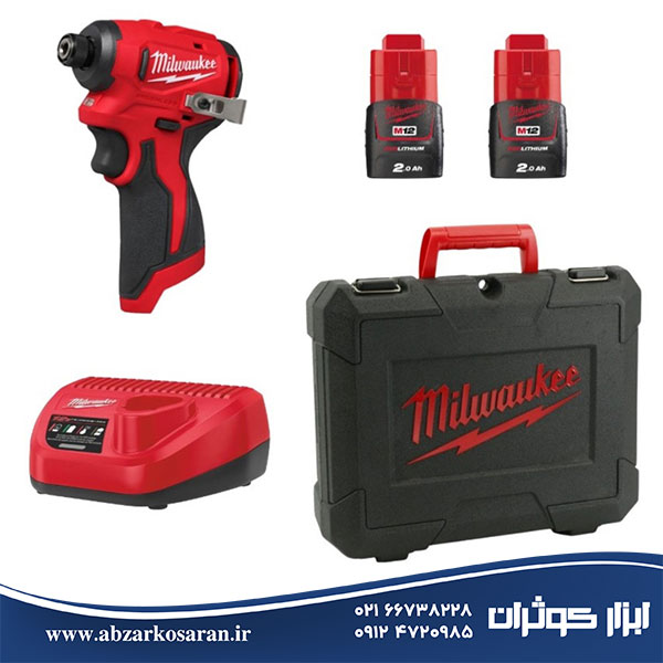 پیچگوشتی ضربهای شارژی میلواکی Milwaukee مدل M12BLIDRC-202C پیچگوشتی ضربهای شارژی میلواکی Milwaukee مدل M12BLIDRC-202C